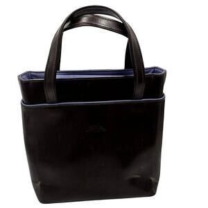 Longchamp Vintage Women's Brown Leather Purple Lining Top‎ Handle Shoulder Bag